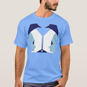 origami pengiun koppel patroon t-shirt