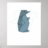 Origami Pinguin als Papierform Poster (Voorkant)