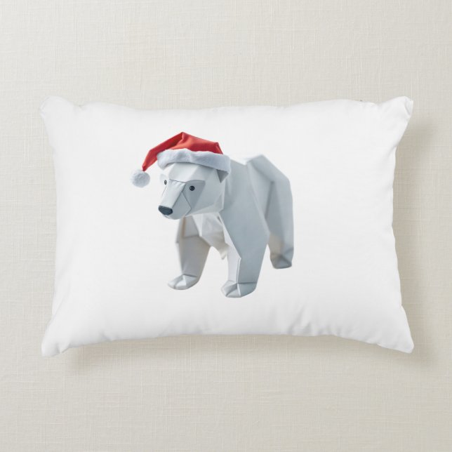 Origami Polar beer vakantie Accent Kussen (Voorkant)