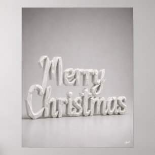 Origami Prettig Kerstmanuscript Poster