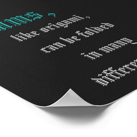 Origami quote mini poster (Hoek)