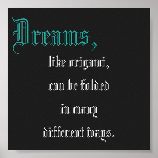 Origami quote mini poster (Voorkant)