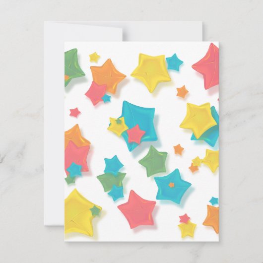 Origami Rainbow Stars Kaart (Voorkant)