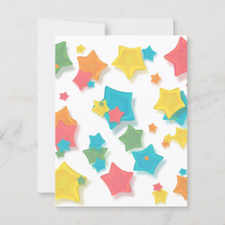 Origami Rainbow Stars Kaart