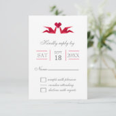 origami red cranes bruiloft RSVP-kaarten RSVP Kaartje (Staand voorkant)
