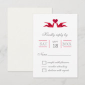 origami red cranes bruiloft RSVP-kaarten RSVP Kaartje (Voorkant / Achterkant)