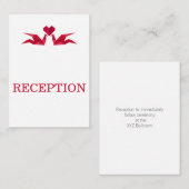 origami red cranes huwelijksreceptie informatiekaartje (Voorkant / Achterkant)