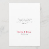 origami red cranes trouwmenkkaarten menu (Achterkant)