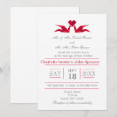 origami red cranes trouwuitnodigingen kaart (Voorkant / Achterkant)