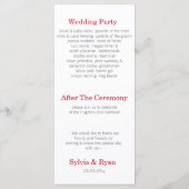 origami red cranes Wedding programme Programmakaart (Achterkant)