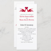 origami red cranes Wedding programme Programmakaart (Voorkant / Achterkant)