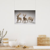 Origami Rendier Trio Poster (Keuken)