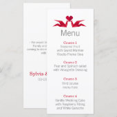 origami rode kranen Bruiloft menu (Voorkant / Achterkant)