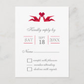 origami rode kranen bruiloft RSVP Uitnodiging Briefkaart (Voorkant)