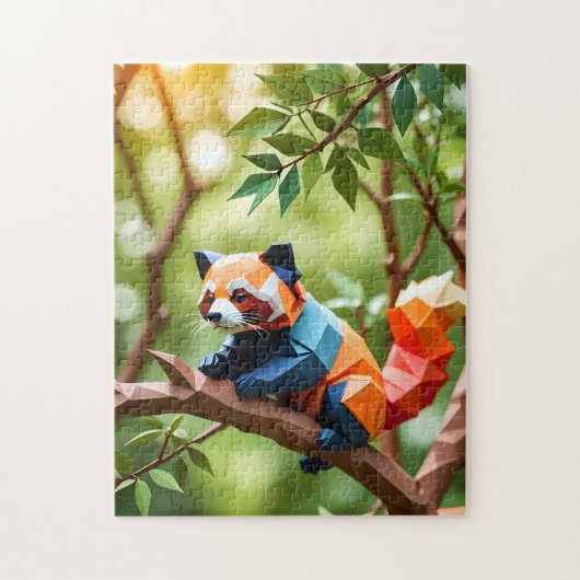 Origami Rode Panda Legpuzzel (Verticaal)
