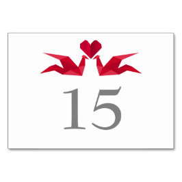 origami rode papieren kranen Weddenschappen Kaart