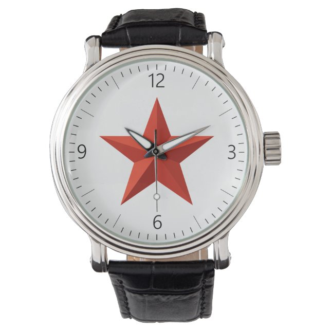 Origami rode ster horloge (Voorkant)
