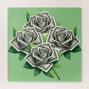 origami rozen van honderd dollar biljetten geld ku legpuzzel