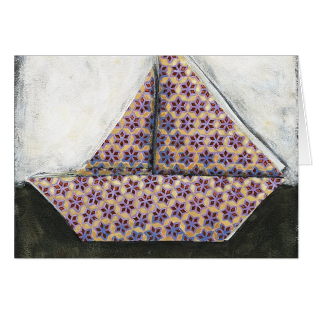 Origami Sailboat on Star Design Paper (Voorkant Horizontaal)