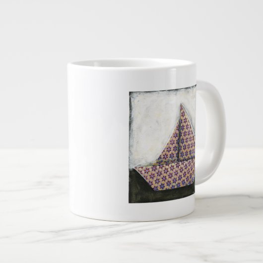 Origami Sailboat on Star Design Paper Grote Koffiekop (Voorkant rechts)