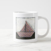 Origami Sailboat on Star Design Paper Grote Koffiekop (Rechts)