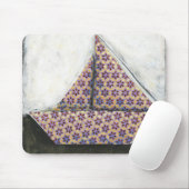 Origami Sailboat on Star Design Paper Muismat (Met muis)