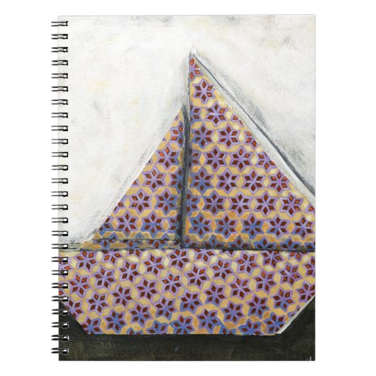 Origami Sailboat on Star Design Paper Notitieboek (Voorkant)