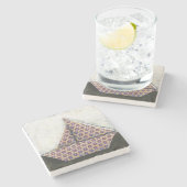 Origami Sailboat on Star Design Paper Stenen Onderzetter (Zijkant)