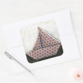 Origami Sailboat on Star Design Paper Vierkante Sticker (Envelop)