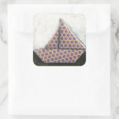 Origami Sailboat on Star Design Paper Vierkante Sticker (Tas)
