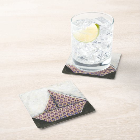 Origami Sailboot op Star Design Paper Kartonnen Onderzetters (Insitu)