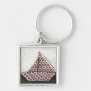Origami Sailboot op Star Design Paper Sleutelhanger