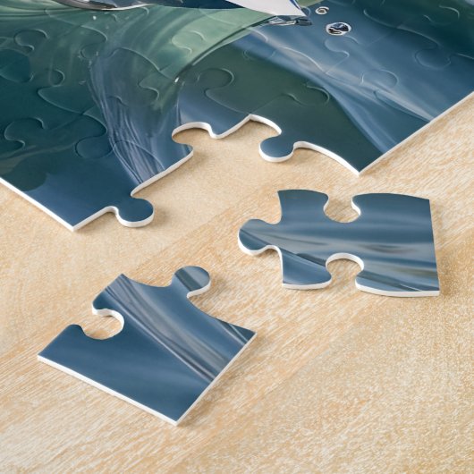 Origami sierlijke dolfijn legpuzzel (Zijkant)