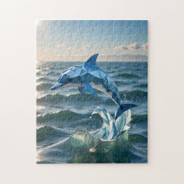 Origami sierlijke dolfijn legpuzzel