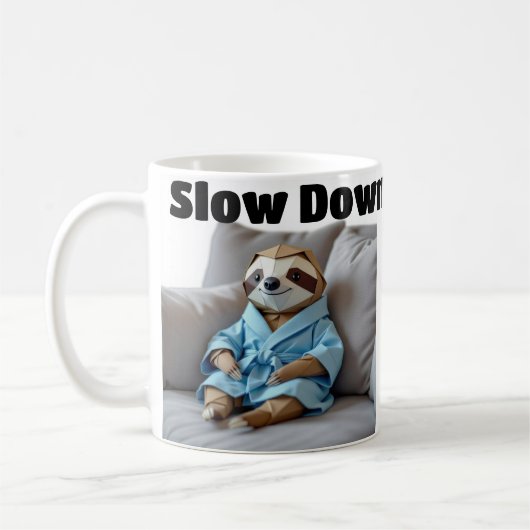 Origami Sloth "Slow Down" Koffiemok (Links)