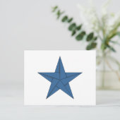 Origami Star - blauw Briefkaart (Staand voorkant)