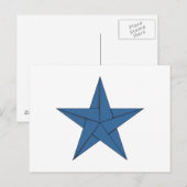 Origami Star - blauw Briefkaart (Voorkant / Achterkant)