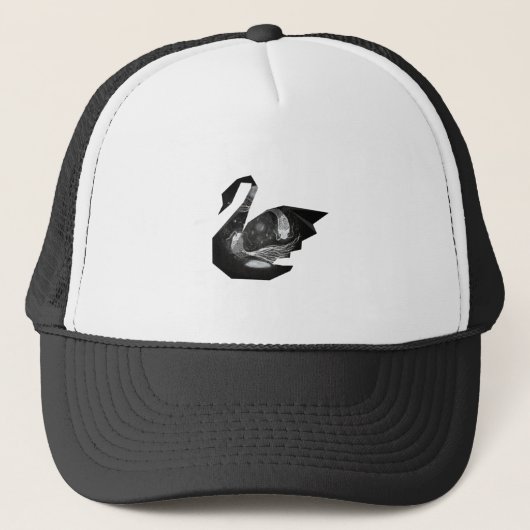 Origami swan abstracte vismaan trucker pet (Voorkant)