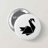 Origami swan ronde button 5,7 cm (Voorkant /achterkant)