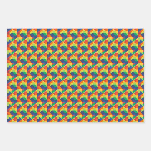Origami Triangle - Abstract kleurrijk patroon Inpakpapier Vel (Voorkant 3)
