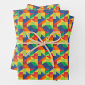 Origami Triangle - Abstract kleurrijk patroon Inpakpapier Vel (In situ)