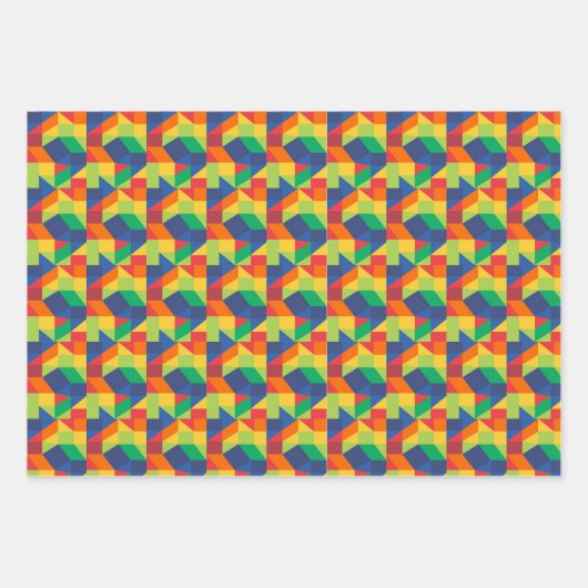 Origami Triangle - Abstract kleurrijk patroon Inpakpapier Vel (Voorkant)