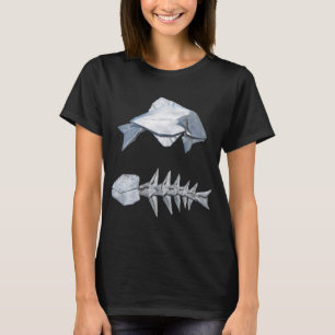 Origami vis en visgraat t-shirt