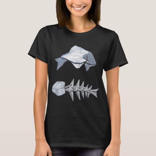 Origami vis en visgraat t-shirt (Voorkant)