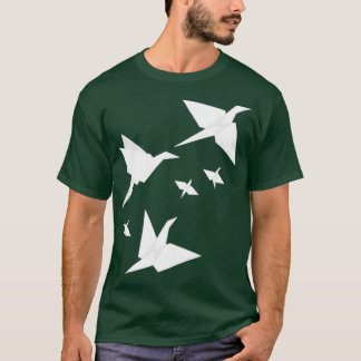 Origami vliegt lichtblauw t-shirt