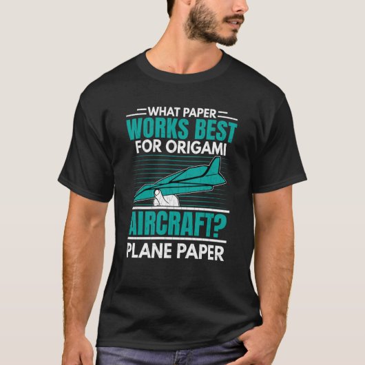 Origami Vliegtuig Fun Aerospace Engineer Engineeri T-shirt (Voorkant)
