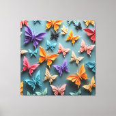origami-vlinderpatroon canvas afdruk (Voorkant)