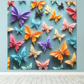 origami-vlinderpatroon canvas afdruk (Insitu (Houten vloer))