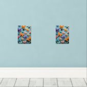 origami-vlinderpatroon muurkunst sets (Houten vloer)