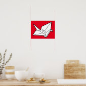 Origami vogel 16 x 12 poster (Keuken)